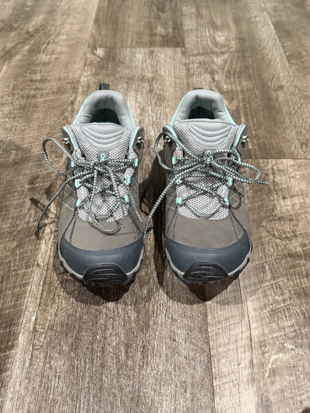 Oboz Womens Sapphire Low Waterproof Hiking Shoes Charcoal Beach Glass Sz 9